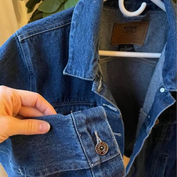 Vintage Denim Jacket Dark Wash Route 66 🍂 - Picture 2 of 5